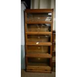 A Globe-Wernicke oak five-tier bookcase