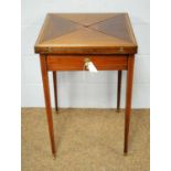 An Edwardian envelope card table