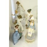 Group of Lladro, Nao and similar figurines.