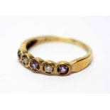 An amethyst and diamond ring,