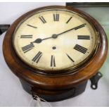 19th C mahogany wall timepiece.