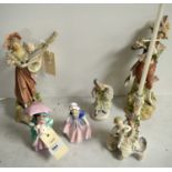 Group of late 19th C and later figurines.