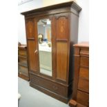 Edwardian inlaid mahogany wardrobe.