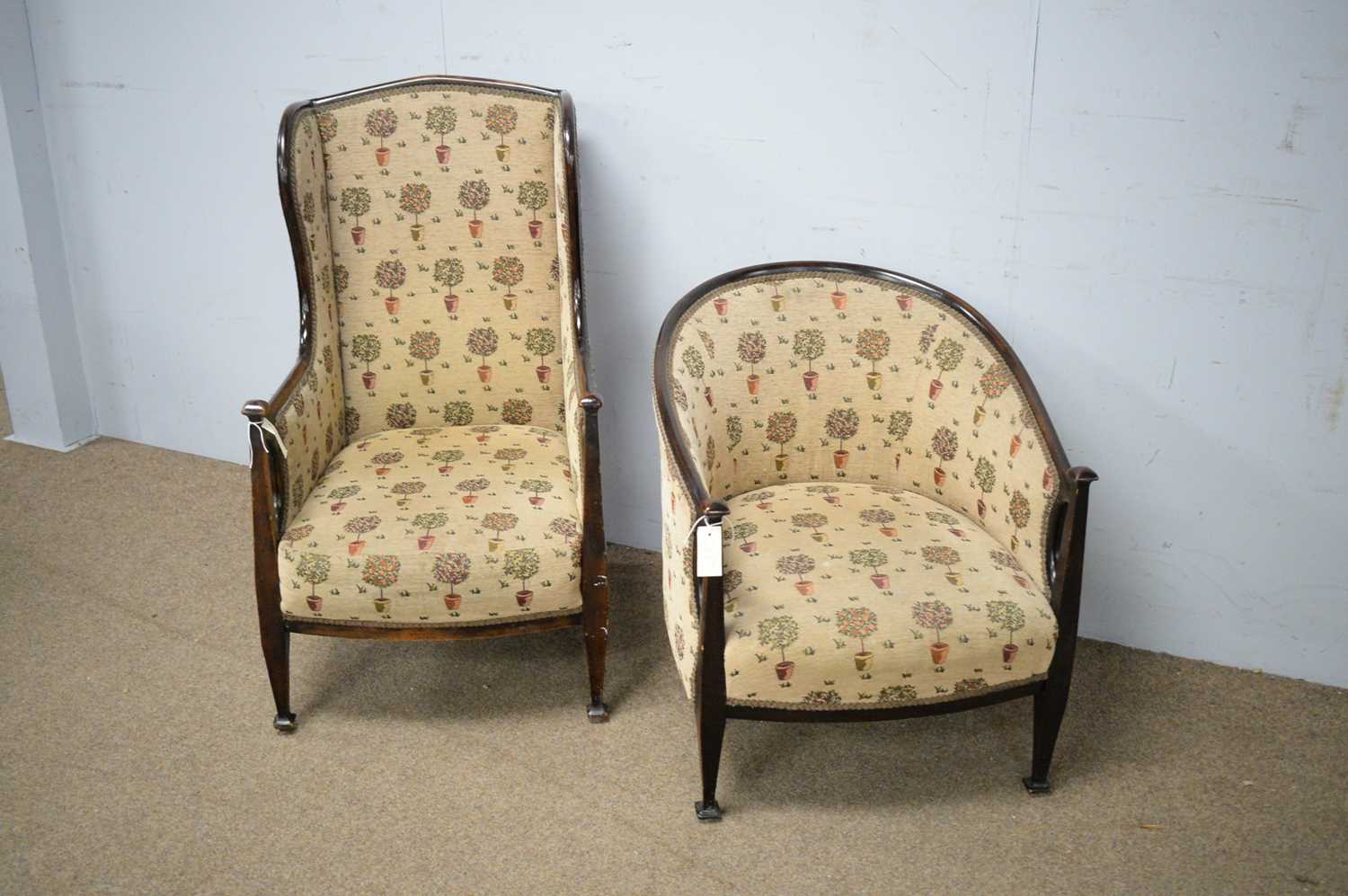 Lady's and gent's Arts & Crafts armchairs. - Image 2 of 3