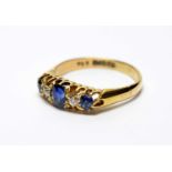 A sapphire and diamond ring,