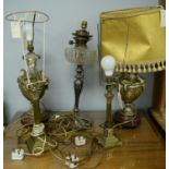 Collection of five table lamps, various.