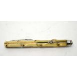 19th Century ivory combination dip pen and pencil,