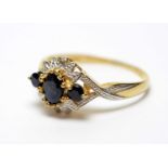 A sapphire and diamond ring,