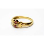 A ruby and diamond ring,