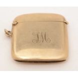 A 9ct yellow gold vesta case