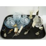 A selection of silver-plated and glass ware.