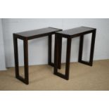 Pair of modern mahogany occasional tables.