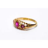 A ruby and diamond ring,