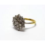 A diamond cluster ring,