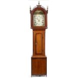 W. Alexander, Hexham: a mid-19th Century oak and mahogany banded longcase clock