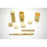 9th Century ivory and bone items