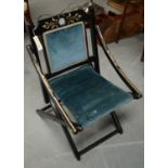 Victorian folding occasional chair.