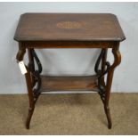 Late Victorian inlaid rosewood occasional table.