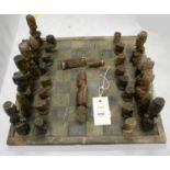 An African soapstone chess set.