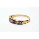 A ruby and diamond ring,