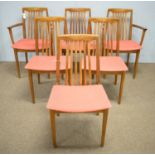 Set of six mid 20th C walnut dining chairs.