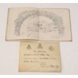 WWI Christmas card and Gallant Conduct certificate