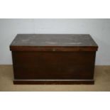 Large vintage stained pine blanket box.