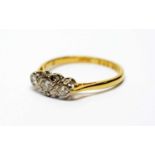 A three stone diamond ring,