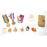 Selection of WWI and WWII medals.