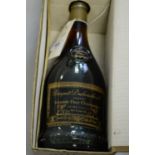 Bottle of Bisquit Dubouche & Co. Champagne Cognac, boxed.