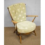 Ercol stained beech easy chair.