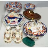 A selection of Imari and other ceramics.