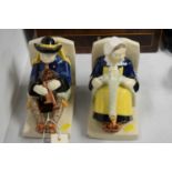 A pair of French Quimper ceramic figural bookends.