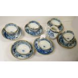 Blue and white tea bowls, etc.