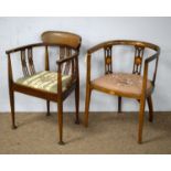 Two Edwardian tub armchairs