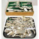 A selection of silver-plated cutlery.