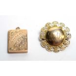 9ct gold brooch and locket