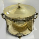 Victorian brass coal scuttle.