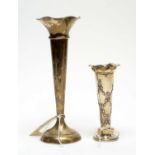 Two silver vases,