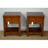 A pair of contemporary bedside chests