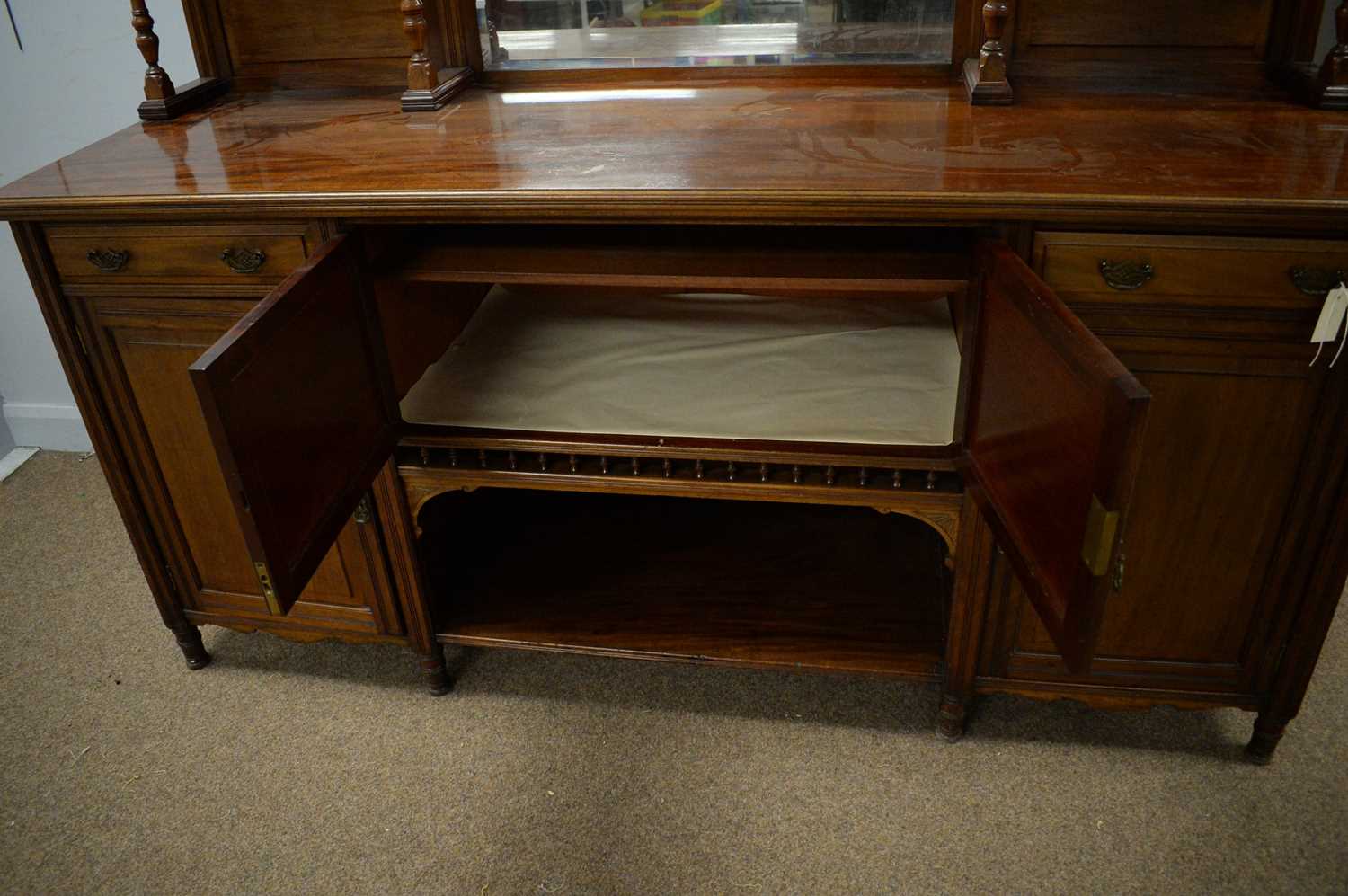 Late Victorian mahogany mirror-back sideboard. - Image 5 of 5