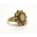 An opal cluster ring,