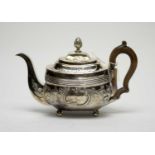 A George III silver teapot, by William Bennett,