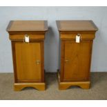 A pair of French reproduction cherrywood bedside chests