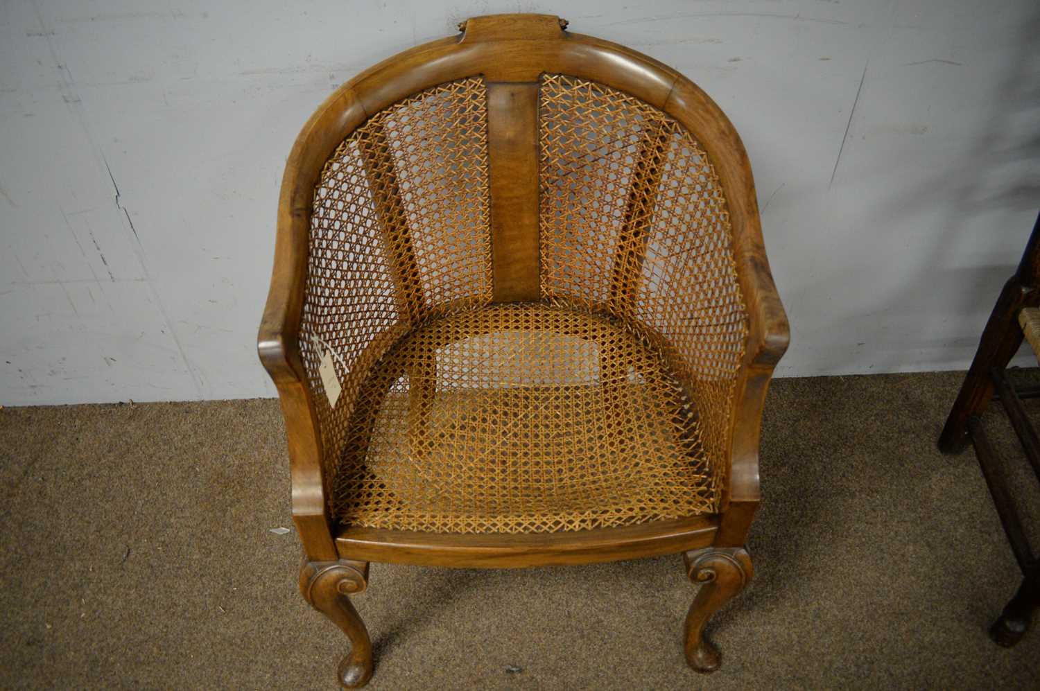 A 19th Century oak ladderback armchair and another chair - Bild 4 aus 4