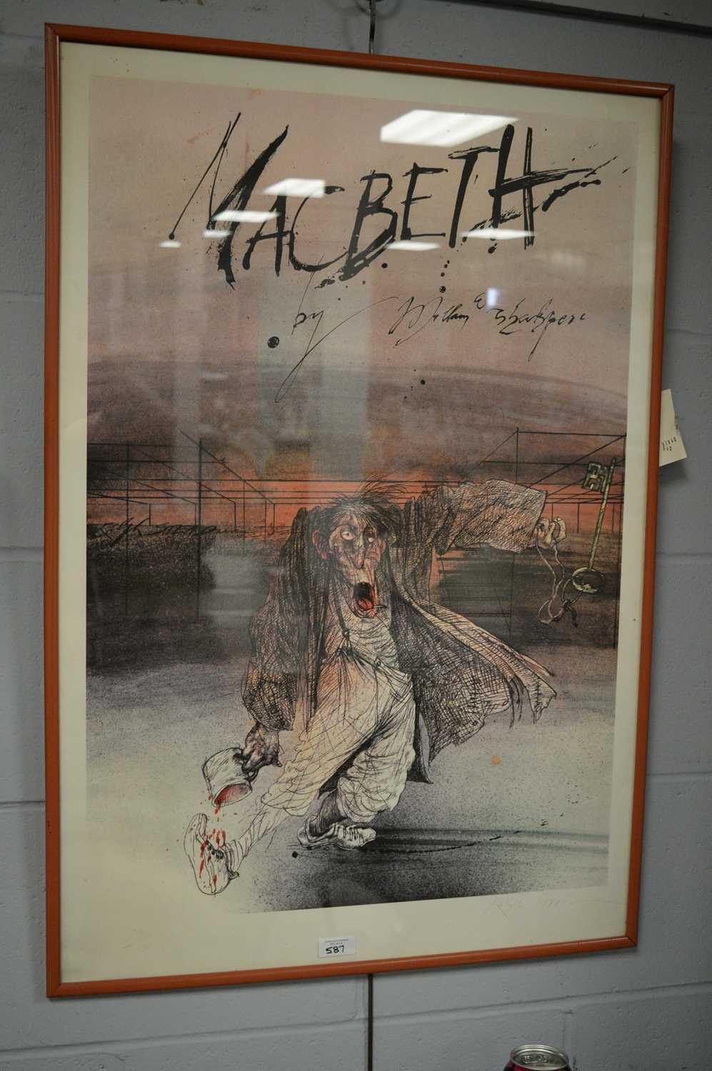 An early 20th C wall sign; and two posters relating to Macbeth. - Image 3 of 4