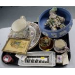 A selection of decorative ceramics and other items