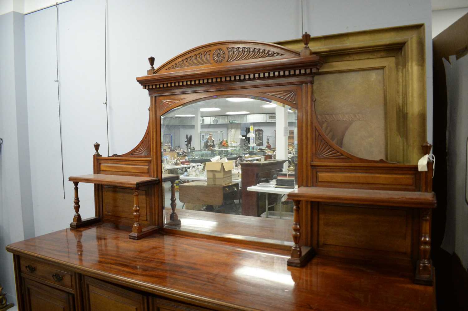 Late Victorian mahogany mirror-back sideboard. - Image 3 of 5