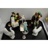 A selection of decorative ceramic figures, various makers.