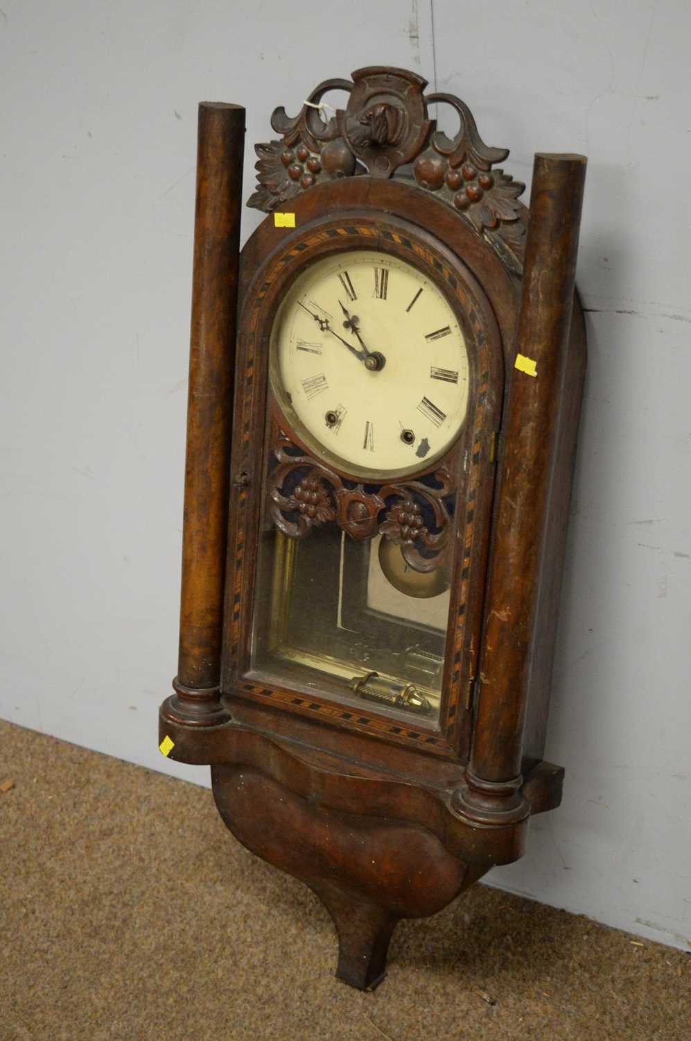 Early 20th C American wall clock. - Bild 2 aus 5